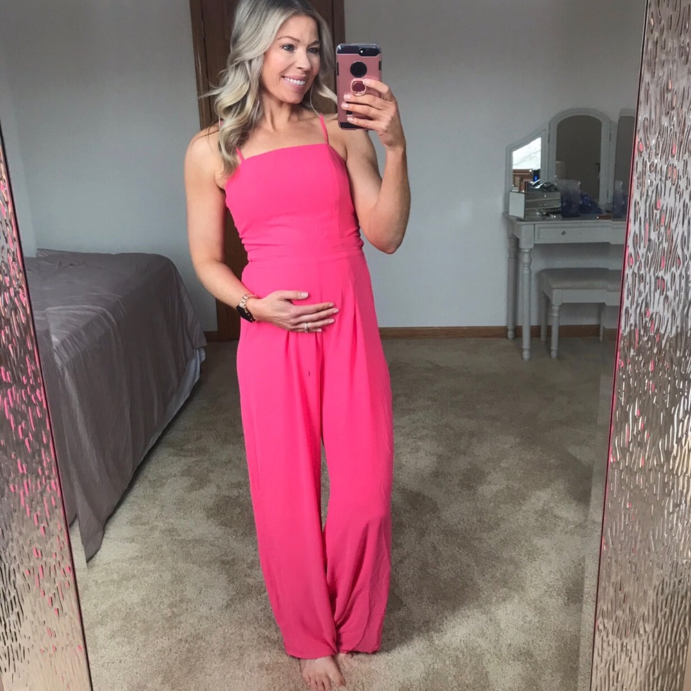 Red dress boutique hot pink jumpsuit.